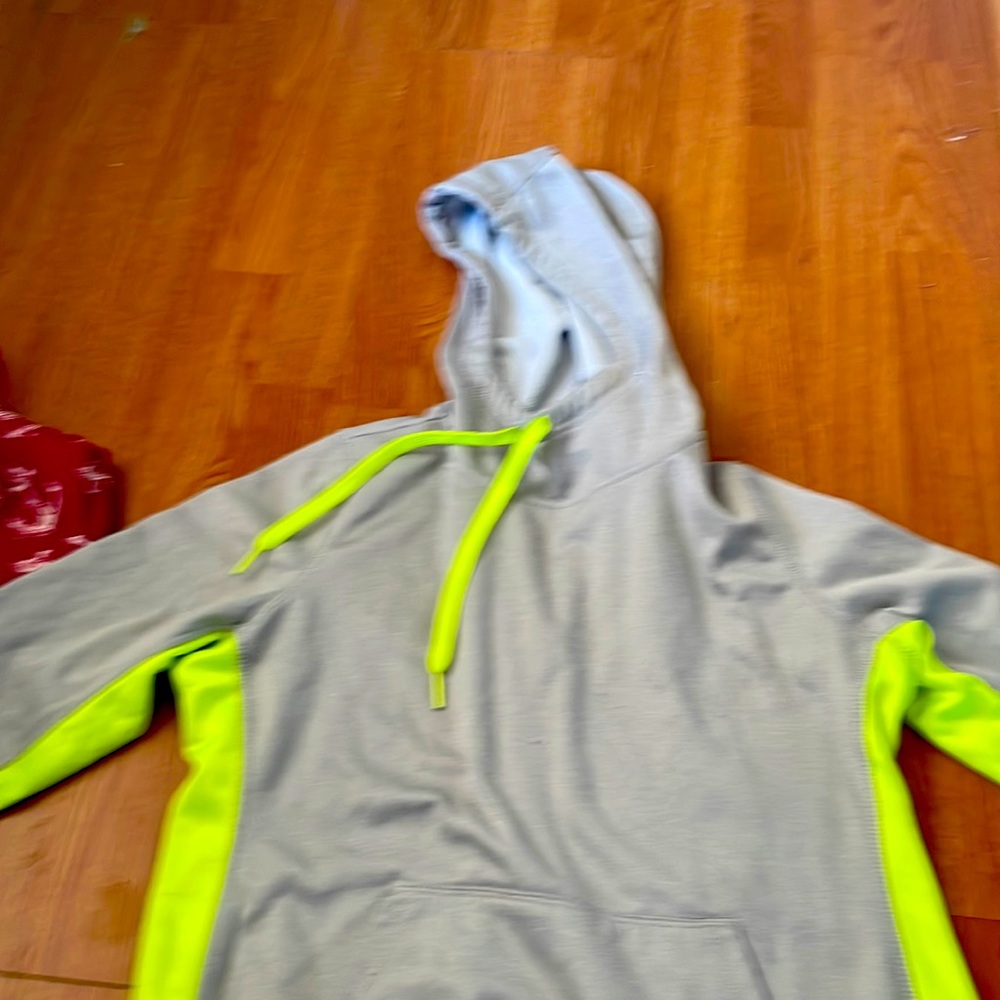 Grey and green hoodie